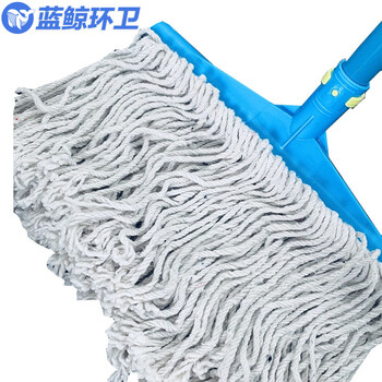 蓝鲸环卫 蓝白40cm 加厚棉线老式普通宽头线吸水地拖 LJHW-9062