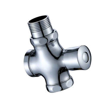 星期十 中小四通1寸DN25 铜手按式蹲便器冲水阀 四通冲洗阀 大便延时冲洗阀 厕所冲洗阀定制