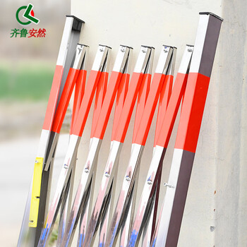 齐鲁安然 伸缩围栏杆 隔离栏 施工 警戒带 不锈钢 隔离带 围栏 围挡 安全防护栏 【不锈刚 4轮 可移动】