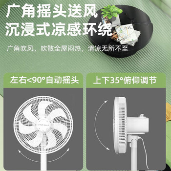 奥克斯(AUX)电风扇/落地扇/交流定频家用7叶循环空气/节能柔风台式立式两用/桌面风扇/FS1613-1(7叶)