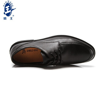 王盾/盾王 7681-2黑色牛皮工作鞋海波丽鞋垫橡胶鞋底工作鞋耐磨防滑男鞋定做 43码 黑色 1双