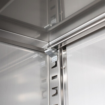 京顿JINGDUN 304不锈钢文件柜办公资料柜档案柜不锈钢财务凭证票据带锁玻璃储物柜 304二斗玻