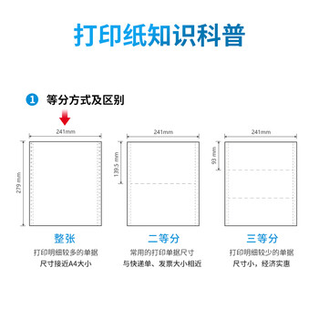 得力（deli）塞纳河系列打印纸 复印纸 可撕边打印纸 1000页/盒 三联【CS彩色撕边】