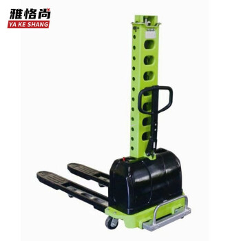 雅恪尚 半电动自体登高车便携式叉车工厂装卸货堆车工具 升高1.1