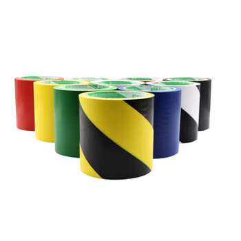 飞尔（FLYER）警示胶带PVC黑黄斑马线警戒地标贴安全地面5S标识彩色划线地板胶带黑黄红白绿 10cm*18m 黄黑