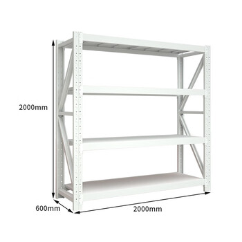 京度货架单层称重500kg四层可定制2000*2000*600白色仓储货架仓库置物架JD-HJ-500W01储物架