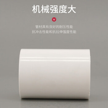 联塑（LESSO）pvc水管直通配件接头直接头直通(PVC-U给水配件)白色 dn50