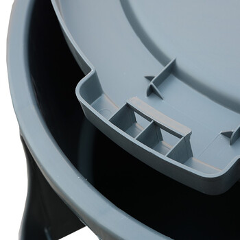 舒蔻（Supercloud）室内车间工业加厚圆形大号垃圾桶 餐厅酒店商用厨房塑料带盖垃圾桶 80L加厚（不带底座）