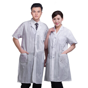 者也（ZYE）  短袖白大褂 实验室白大衣男女半袖护士服药店美容工作服隔离衣夏季 经典款 S