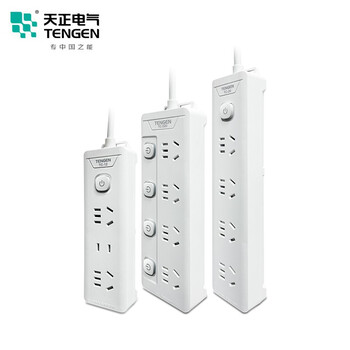 天正电气 TENGEN 新国标USB插座 插线板/插排/排插/拖线板 TC-1218 一开12孔1.8米 333090100006