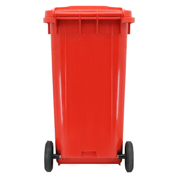 益美得 YY240B 可定制加厚挂车垃圾桶大号户外环卫酒店物业保洁桶 红色240L挂车款