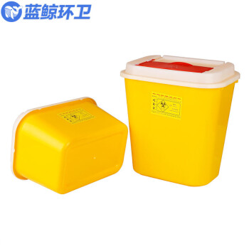 蓝鲸环卫【25L方形】医疗利器盒方形圆形锐器盒筒黄色加厚针头盒医疗垃圾桶诊所