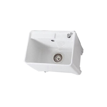 星期十阳台高脚陶瓷拖把池带腿拖布池落地式洗墩布池型号W8一键排污+入墙龙头带防溢水口42cm*30cm*40cm定制