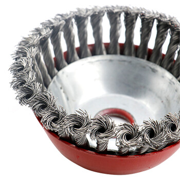 冰禹 BY-6010 角磨扭丝碗型打磨除锈钢丝轮 扭丝轮专用打磨除锈盘型纽丝轮带螺帽 5寸125mm450克22孔