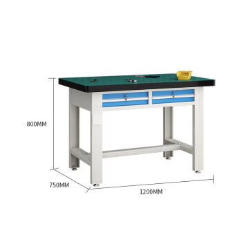 建功立业工作台GY5303工厂车间重型钳工台单桌平二抽1.2米复合台面