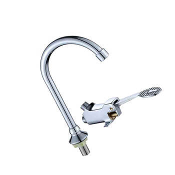 星期十 小阀体+出水龙头 铜医院用脚踏式水龙头 食品工厂洗手盆实验室脚踩水龙头开关定制