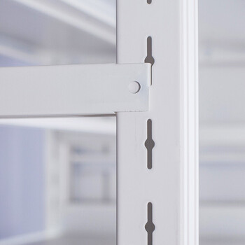 京度钢制书架JD-SJ05学校图书馆阅览室书架档案架资料架白色单面一列一组六层