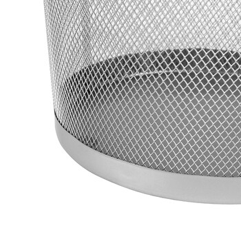 庄太太【银色中号】铁艺纸篓办公室镂空黑色铁丝网无盖垃圾桶