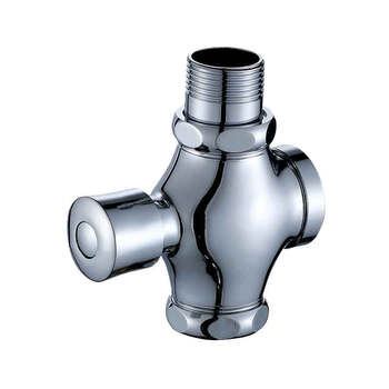 星期十 大四通6分DN20 铜手按式蹲便器冲水阀 四通冲洗阀 大便延时冲洗阀 厕所冲洗阀定制