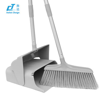 意大利施达扫把簸箕套装组合 长柄软毛家务笤帚 扫地扫水地板清洁工具神器 4节杆扫把配垃圾铲TM-DPC 353GY