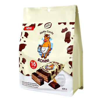 饼干原装独立包装俄罗斯进口零食528g 牛奶味一斤 巧克力味一斤(34块
