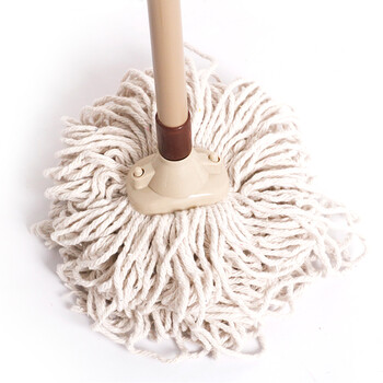 庄太太【2把起售】铁把圆头拖把铁杆大号吸水棉线拖布老式酒店公司工厂保洁地拖