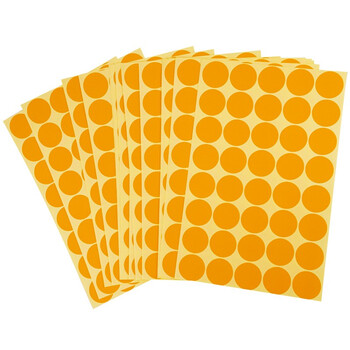 海斯迪克 HKW-259 彩色不干胶圆点标签贴纸 圆形铜版色标分类记号贴纸 25mm橙色（600贴）