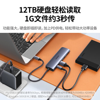 绿联Type-C转HDMI扩展坞雷电4/5拓展坞适用苹果电脑转换器C口转接头Macbookair华为Surface pro9扩展器