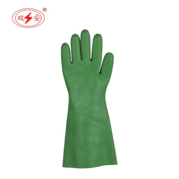 双安 橡胶手套 工业耐油污耐酸碱手套 防油防化学品防腐蚀工业劳保手套 加长型40CM