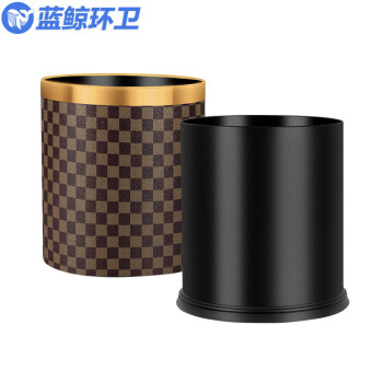 蓝鲸环卫【圆形方格纹单层10L】酒店商用垃圾桶LJHW-N0012