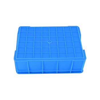 京云灿塑料周转箱长方形蓝色加厚可配盖熟胶箱货架物料收纳盒物流运输框315厚外360*240*110mm