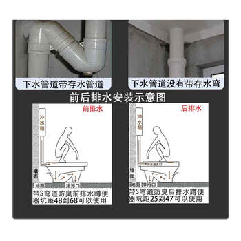 星期十 带弯后排水（豪华款水箱） 大尺寸蹲便器水箱套装陶瓷卫浴蹲坑蹲厕式整套便池防臭大便器定制