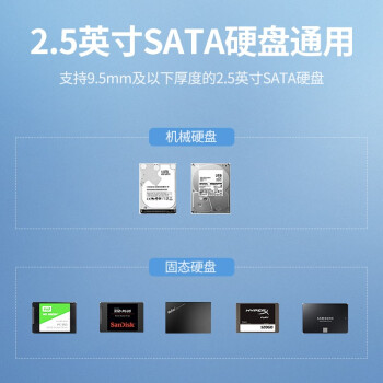 绿联 USB3.0移动硬盘盒 2.5英寸外置硬盘盒 适用笔记本电脑台式机外接SATA串口SSD机械固态硬盘盒子