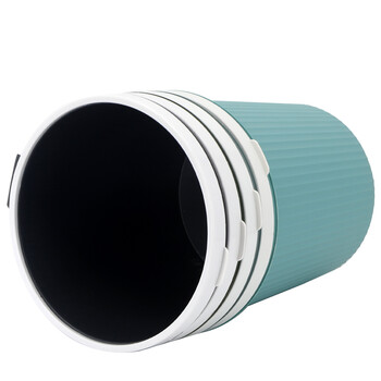 卫洋 WYS-353 清洁压圈简约塑料垃圾桶办公室圆形收纳桶纸篓 竖纹小号 颜色随机