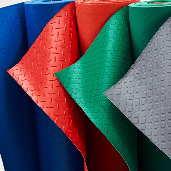 豫之韵 PVC加厚地垫塑料防水浴室厨房脚垫楼梯车间仓库走廊橡胶防滑垫 红色加厚黑底2.5mm 2.0米宽1米长