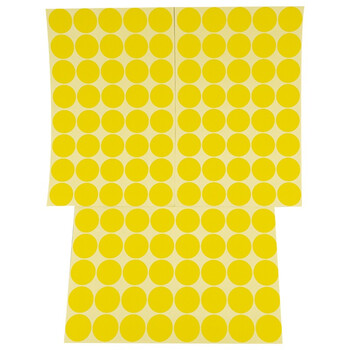 海斯迪克 HKW-259 彩色不干胶圆点标签贴纸 圆形铜版色标分类记号贴纸 25mm黄色（600贴）