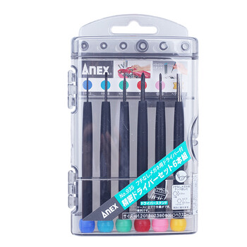 安力士牌（ANEX）精密螺丝刀 钟表批 No.935 一字起子 十字螺丝批 改锥 6支装