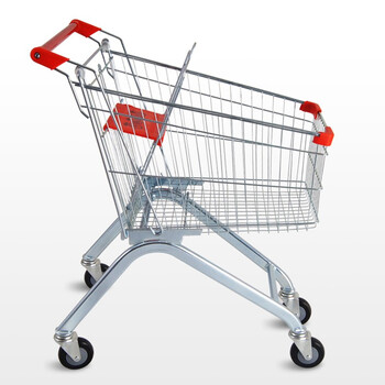 海斯迪克 HKCL-205 超市购物车 商场手推车儿童可坐加厚理货车 80L 银白（PVC轮）