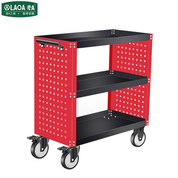 老A LAOA LA120203喷塑红色三层挂板工具推车755*395*835mm