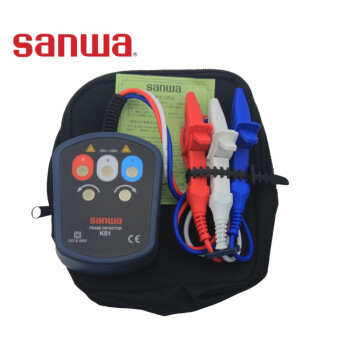 sanwa KS1 三相相序表 检测100-500V三相工业用电缺相/逆相/欠电压/过电压/相电压 1年维保