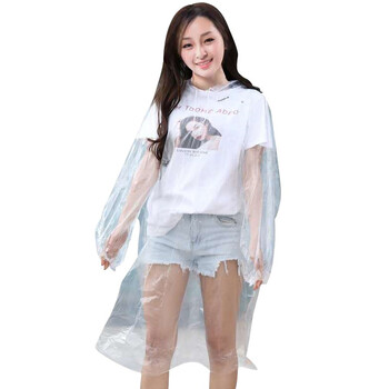 工者 一次性雨衣户外应急带帽雨披雨披 6丝（透明）