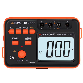 胜利仪器 绝缘电阻测试仪数字兆欧表 VC60E+