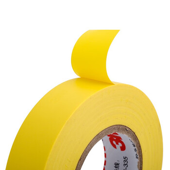 3M 1600# 电工胶带 电气绝缘胶带 PVC电工胶布 无铅耐磨防潮耐酸碱 黄18mm*20m*0.15mm 10卷