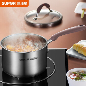 苏泊尔supor小红圈304不锈钢奶锅芯彩系列16cm明火电磁炉通用RT16AA1