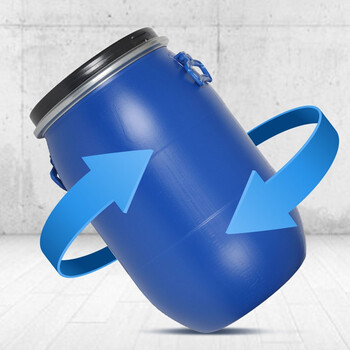 京度Jd-FLT-B02法兰桶新料化工抱箍桶塑料铁箍密封桶加厚废液泔水桶发酵桶30L升级款