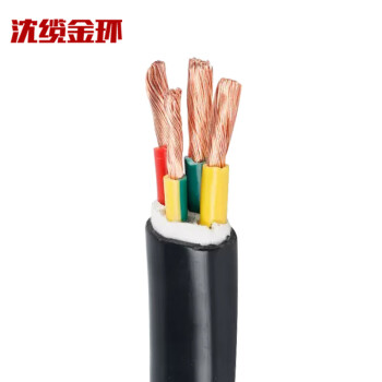 沈缆金环 ZR-RVVZ-0.6/1KV-3*4+1*2.5mm² 国标通信机房用阻燃软电缆 1米