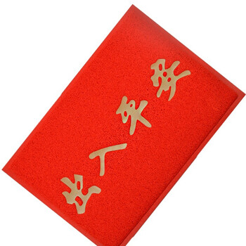 雅的 出入平安门口防滑垫加厚拉丝圈红地垫pvc塑胶 120*180厘米