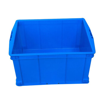 京云灿塑料周转箱长方形蓝色加厚可配盖熟胶箱货架物料收纳盒物流运输框465-280外520*380*285mm
