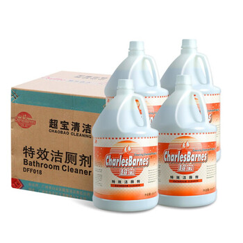超宝（CHAOBAO）DFF018 洁厕剂大桶装酒店车站超市机场去污酒店马桶清洁剂清香型除垢臭洁厕液 3.8L*4瓶