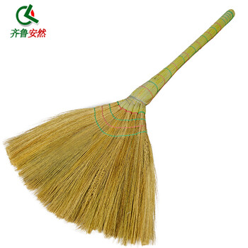 齐鲁安然 芒草扫帚 手工编织 扫把 学校商超清洁芒花笤帚 清洁扫帚 木柄扫帚【小扫把】